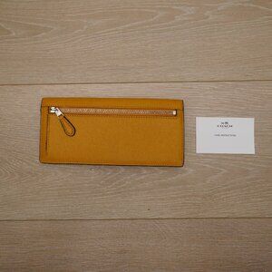 Coach Slim Envelope Soft Wallet - Mustard Yellow